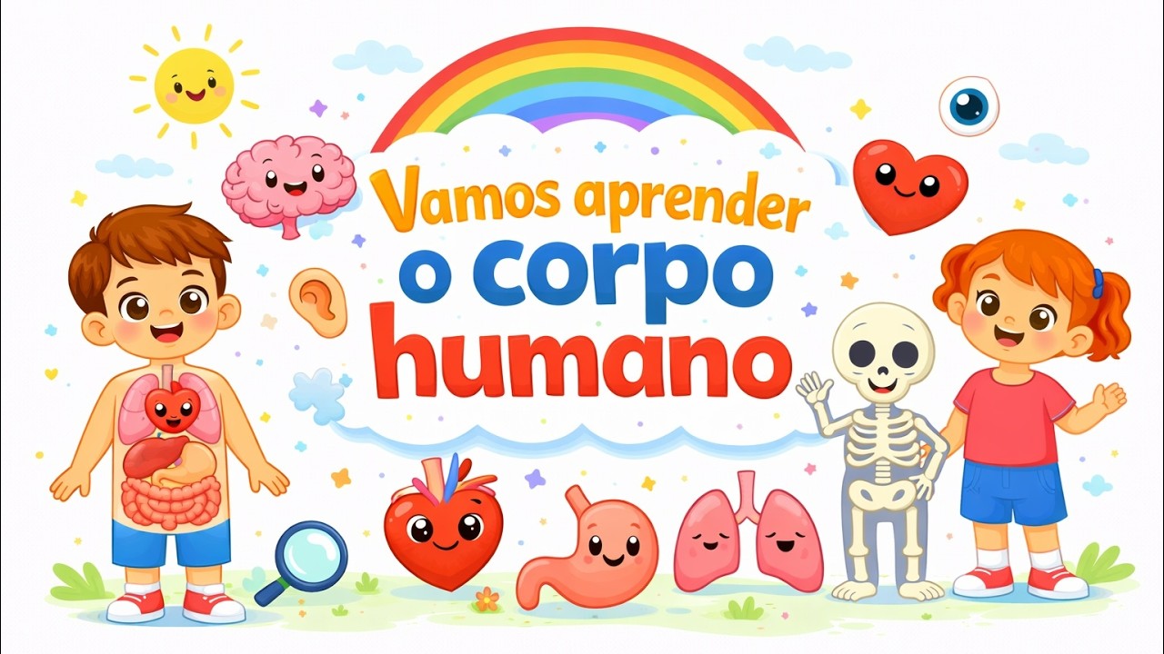 O Corpo Humano 👦🧠🫀 | Aprender os Órgãos e Partes do Corpo | Vídeo Educativo Infantil