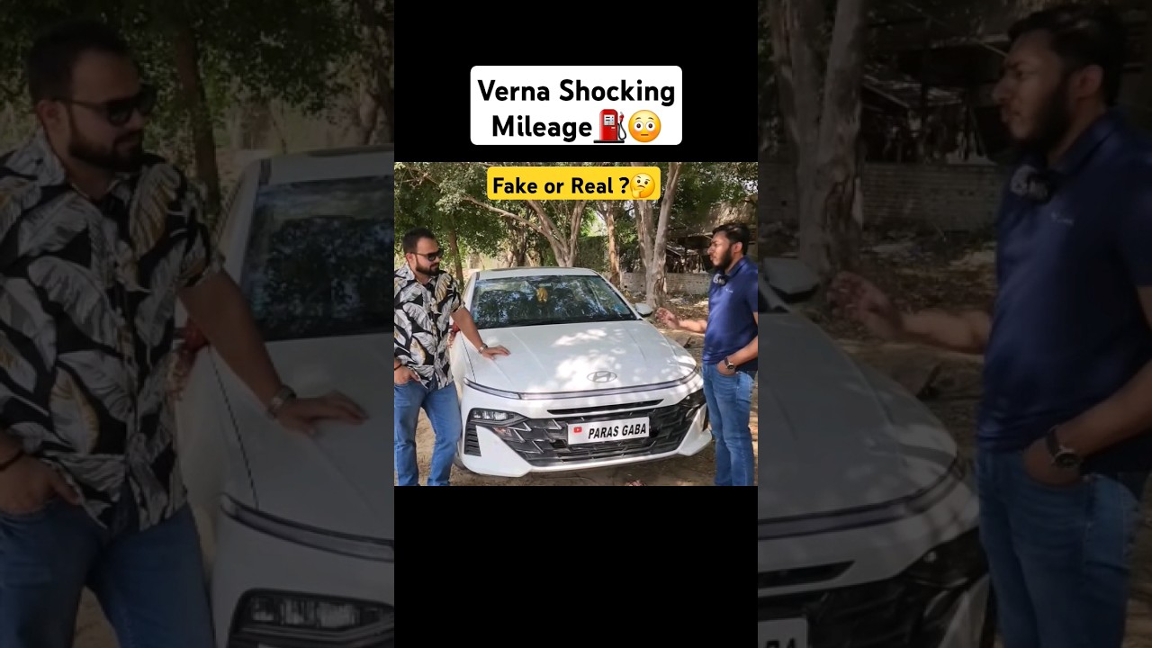 Hyundai verna mileage 😳 fake or real ?🤔⛽️ #shorts #viral #car