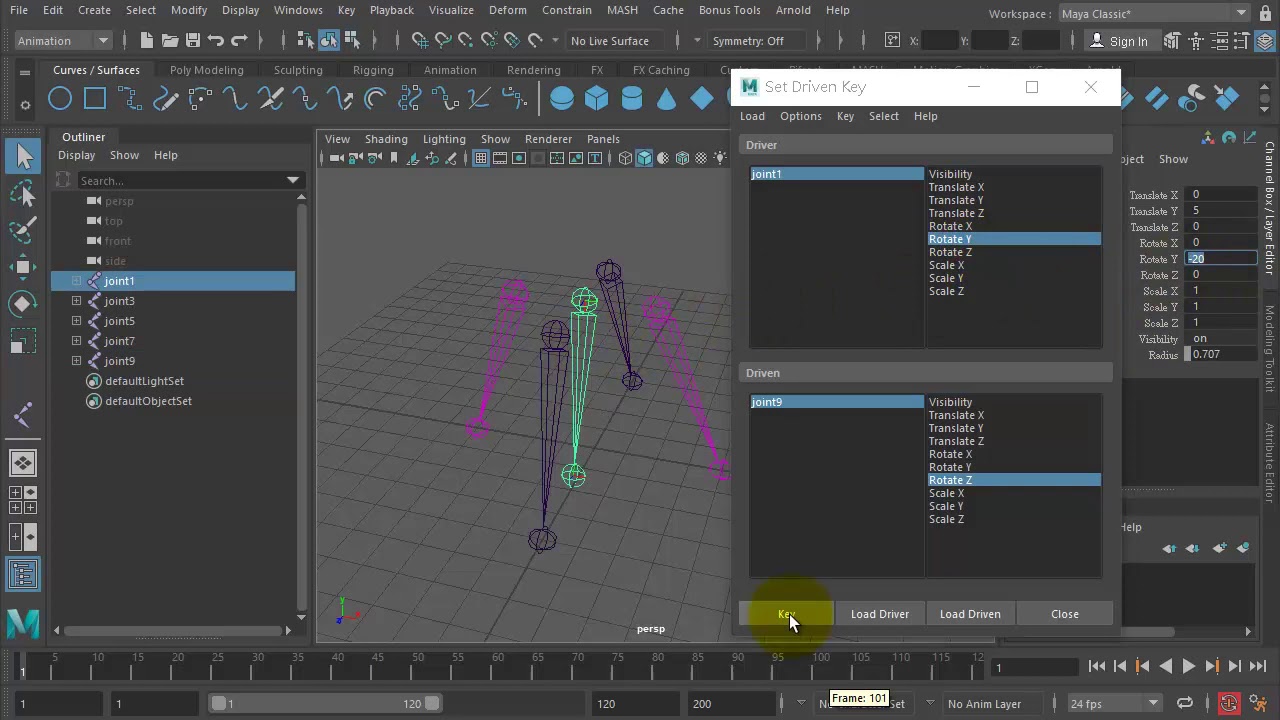 Joint-Based Skirt & Auto Collision - Set Driven Key
