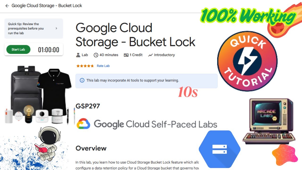 Google Cloud Storage - Bucket Lock #GSP297 | Quick & Easy | #qwiklabs #arcade