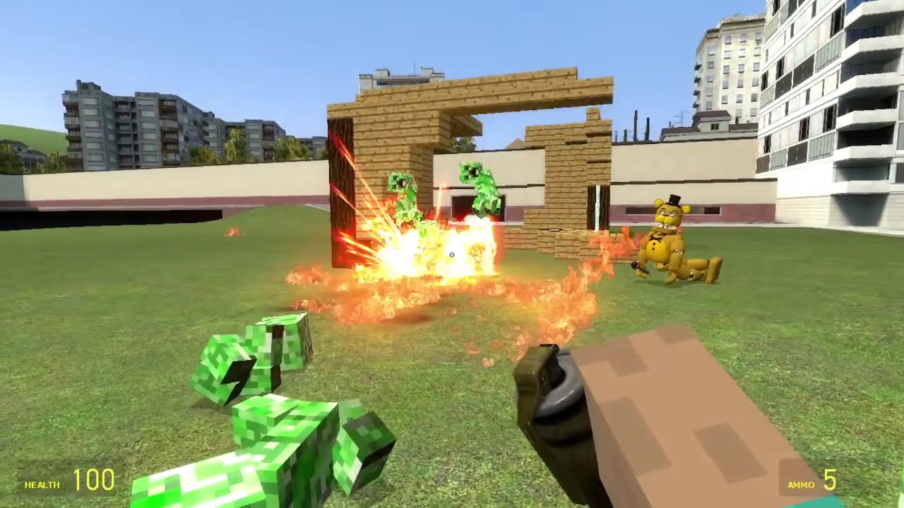 Golden Freddys Minecraft house Gmod FNaF