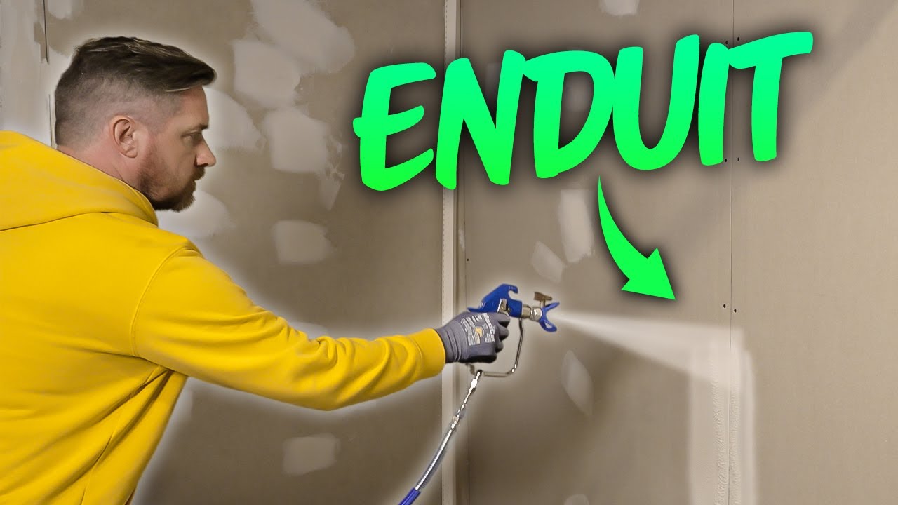 DES CLOISONS ET MURS SANS DÉFAUT 👉 L'ENDUIT À L'AIRLESS ! (C'est ultra rapide)
