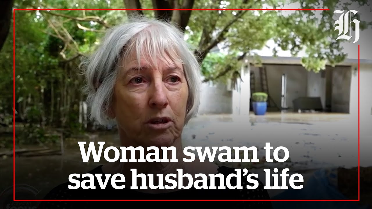 Watch: Woman swam across flooded orchard to save husband | nzherald.co.nz