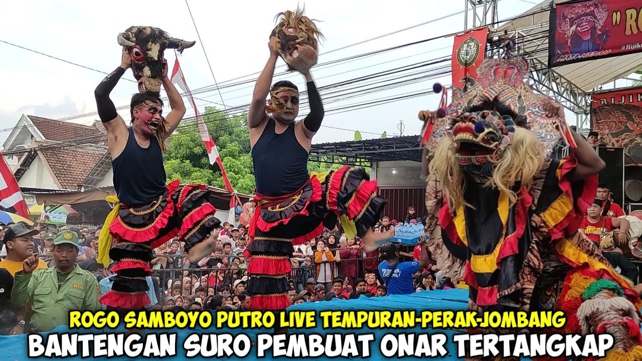 Bantengan Suro Pembuat Onar Tertangkap❗Jaranan ROGO SAMBOYO PUTRO Live Tempuran Perak Jombang