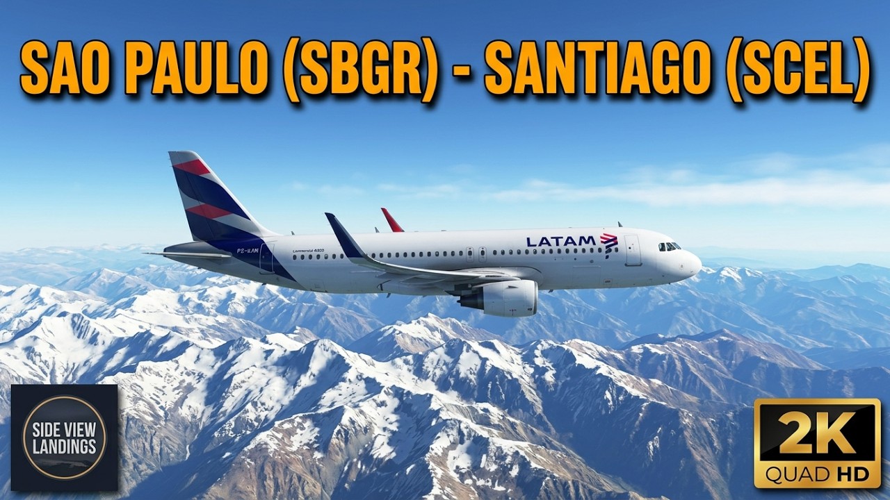 Full Flight LATAM A320 | São Paulo to Santiago | Rain, Clouds & Andes Landing