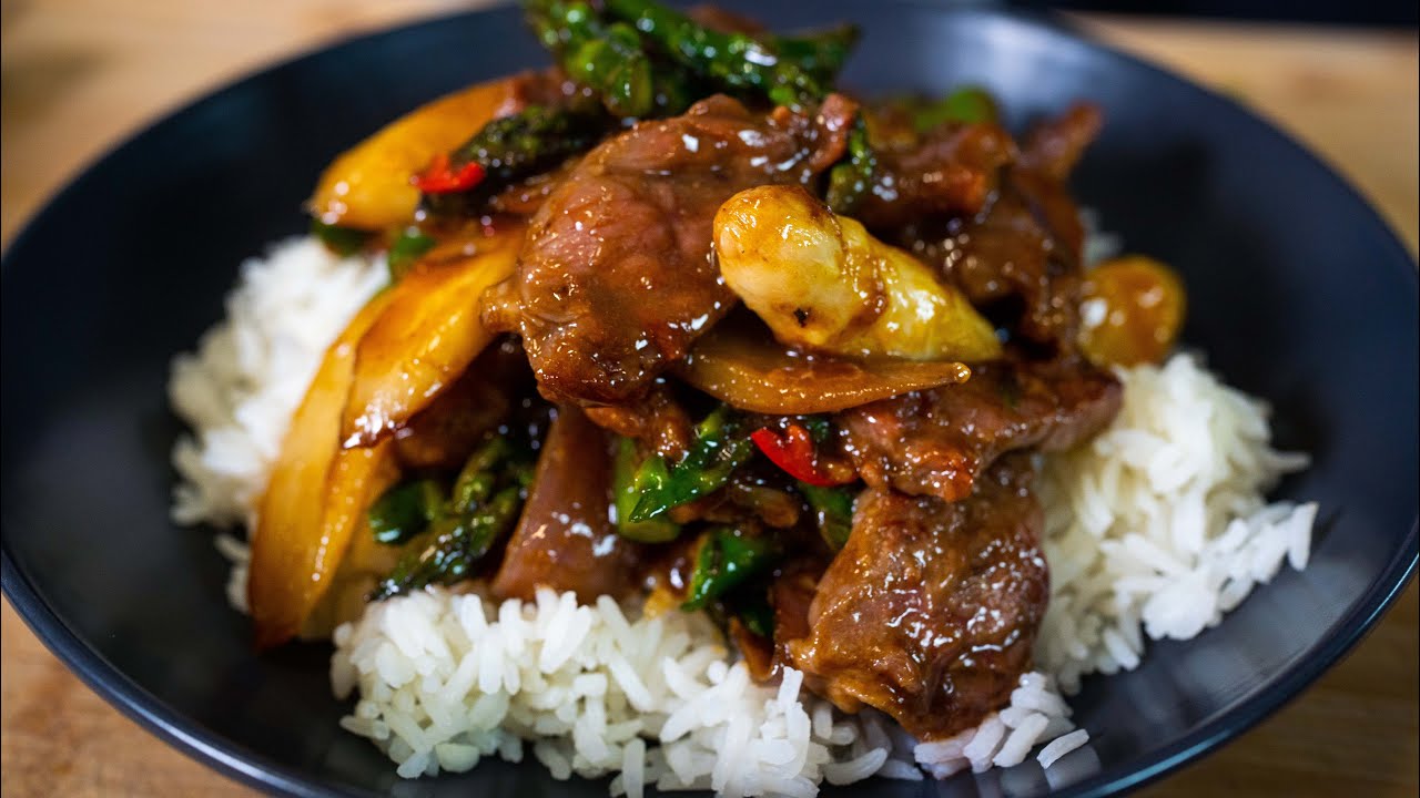 Asiatisches Rindfleisch mit Spargel | Diese Sauce ist der Hammer!