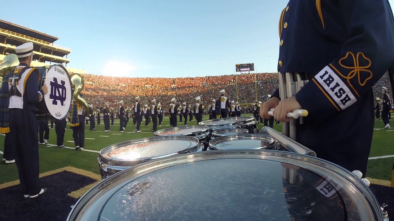 Notre Dame Drumline Tenor Cam Pregame