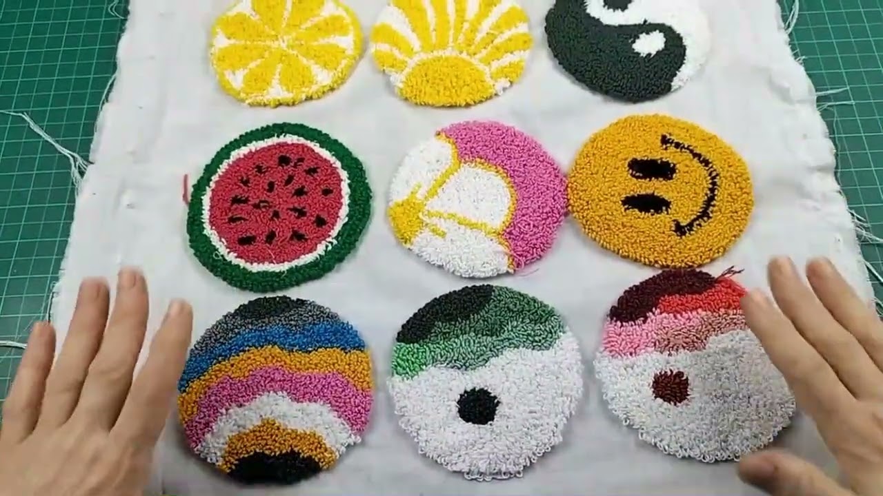 كوسترات أبرة النفاش والابرة الشرقية الكوستر الجامد اوي punch needle  coaster