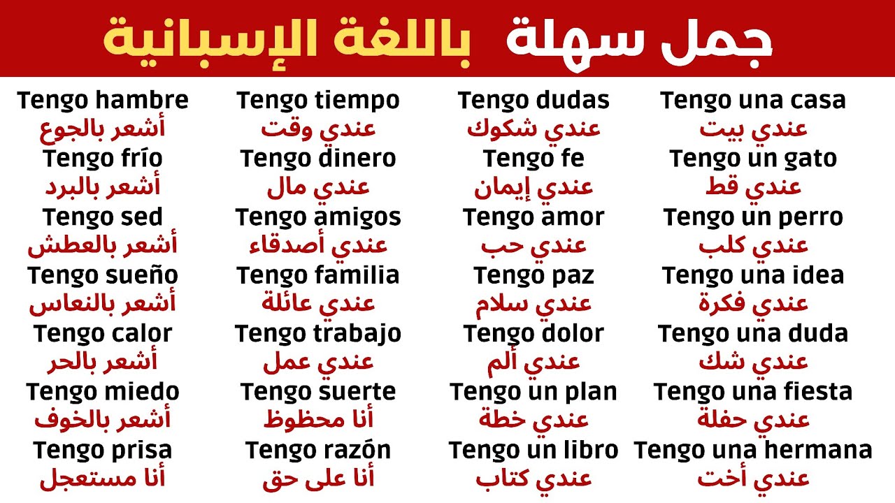 جمل قصيرة مستخدمة بكثرة في الحياة اليومية جمل اسبانية للمبتدئين frases en español para principiantes