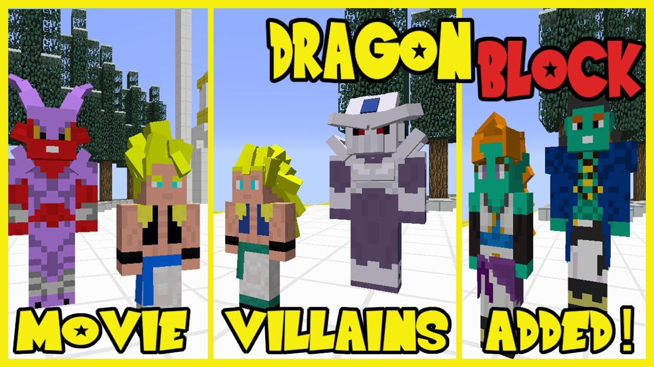 NEW DRAGON BALL MOVIE VILLAINS & MORE ADDED! Minecraft Dragon Block C Mod Review ( Ninjin Entities )