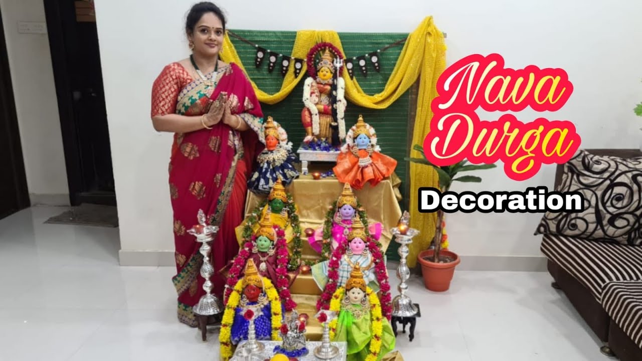 Dussehra durga decoration || Nava Durga pooja || Dussehra || Pooja decorations