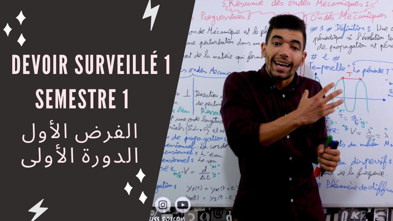 Devoir surveillé N1 : S 1 (2 Bac) نموذج الفرض الاول لمادة الفيزياء و الكيمياء السنة الثانية بكالوريا