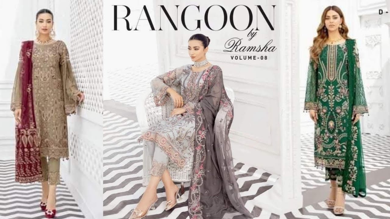 Pakistani Rangoon by Ramsha Vol-08 Luxury Chiffon Eid Collection 2022
