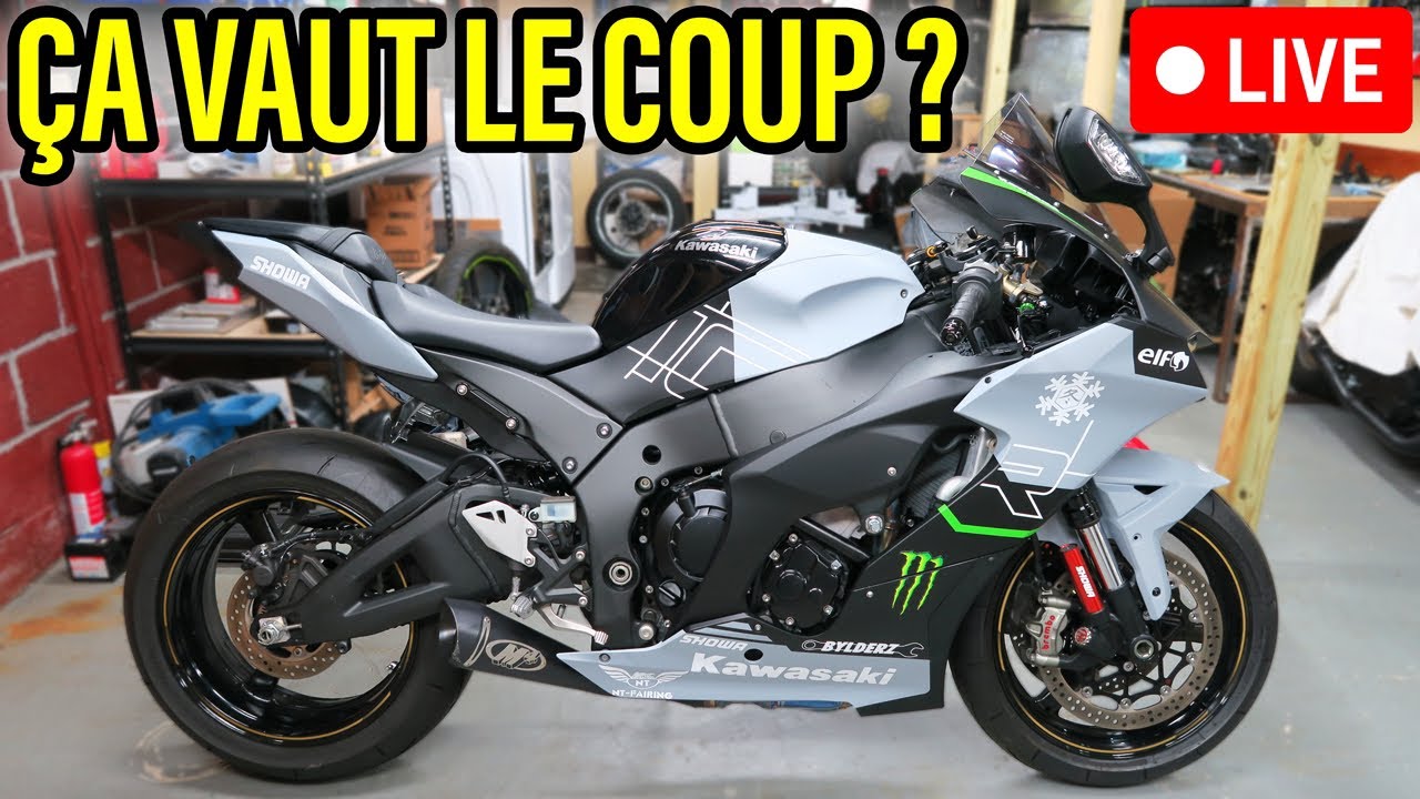 🔴 LIVE : COMBIEN ÇA COÛTE DE REFAIRE UNE KAWASAKI ZX10R ACCIDENTÉE ?