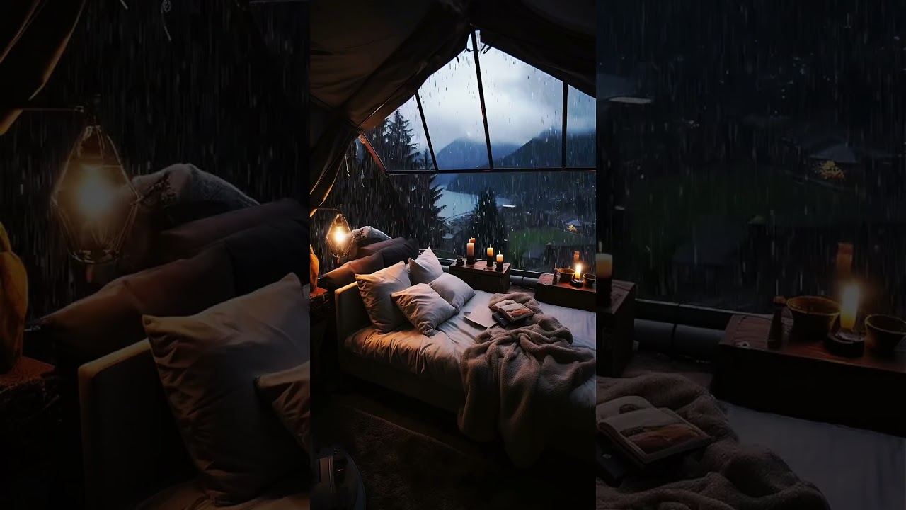 Insomnia Relief, Relaxation ~ Rain Sounds - Peaceful Music in the Warm Bedroom #sleep #relax #rain