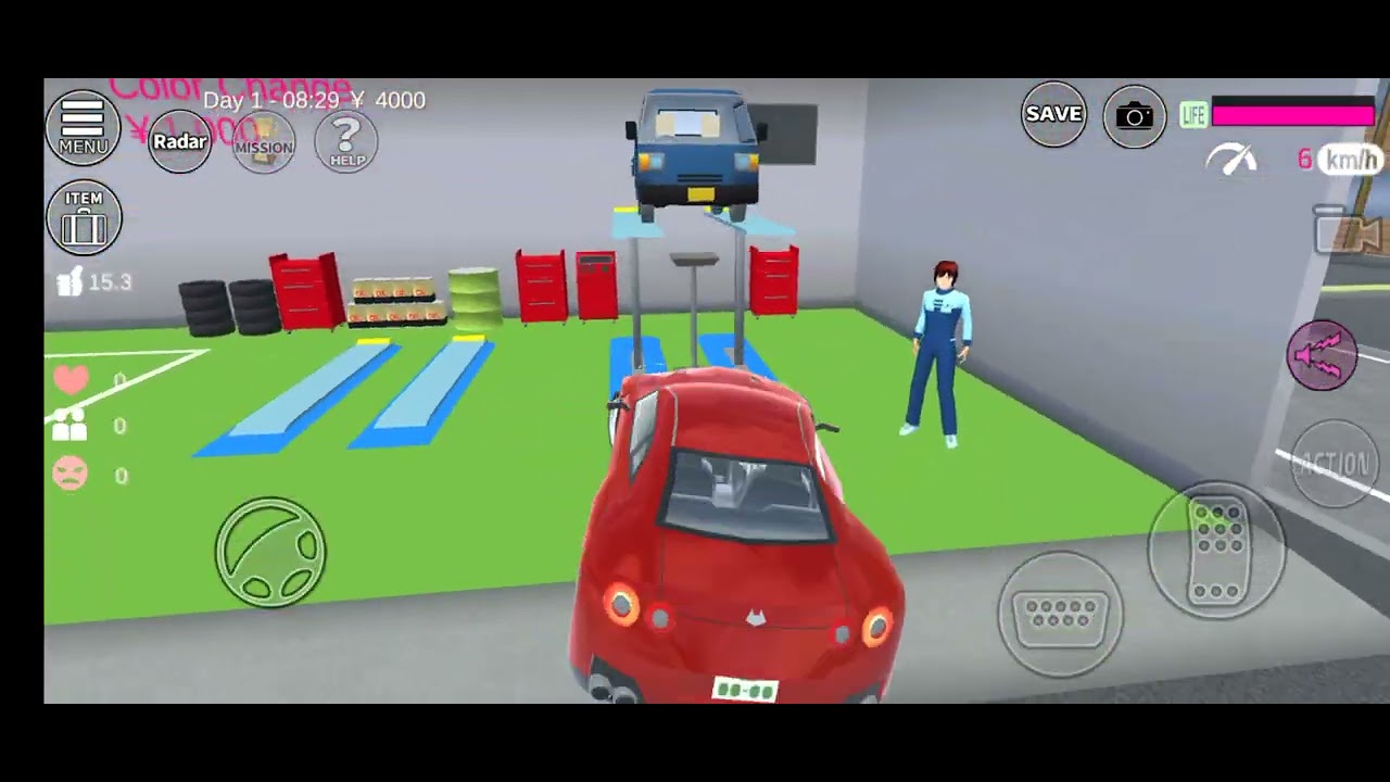 Red car chla rhi thi