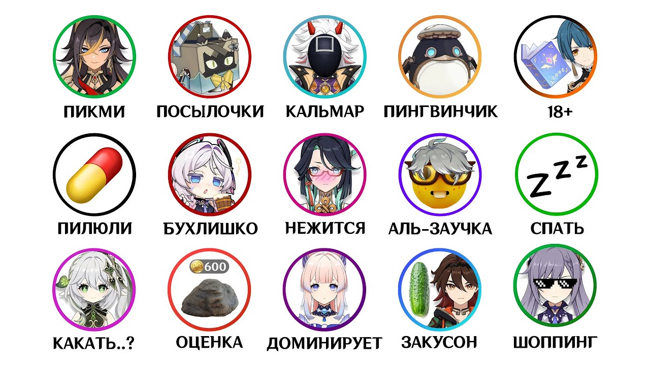 Все хобби персонажей Геншина за 12 минут