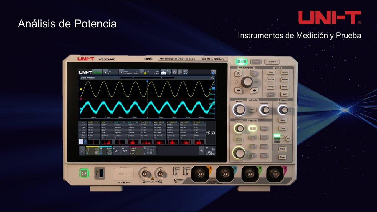 UNI-T MSO2104X - An&aacute;lisis de potencia