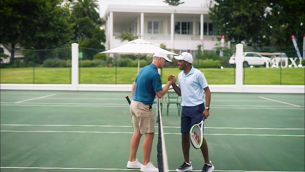 ARE PRO GOLFERS ANY GOOD AT TENNIS?? // Brandon Stone vs Nikhil Rama