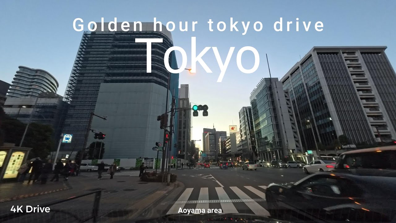 FULL HD 東京たそがれドライブ/ Tokyo golden hour drive with chill jazz music