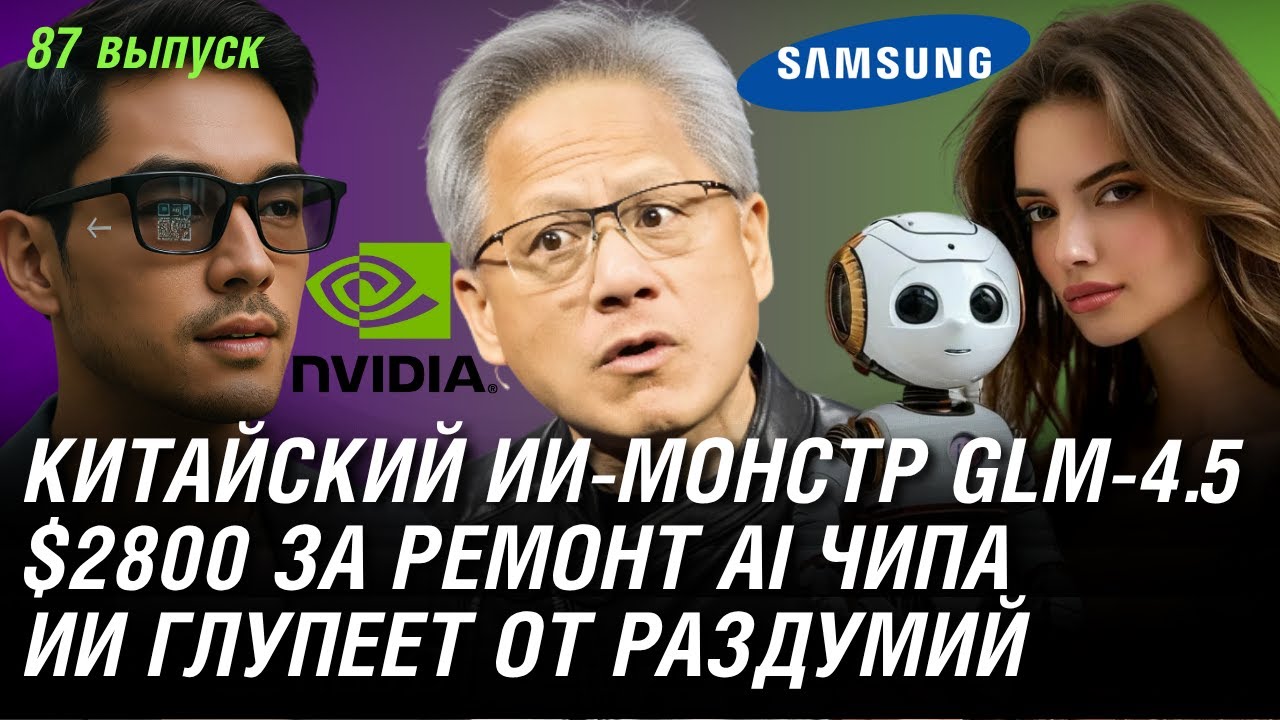 Китайский ИИ-монстр GLM-4.5, $2800 за ремонт AI чипа, ИИ глупеет от раздумий