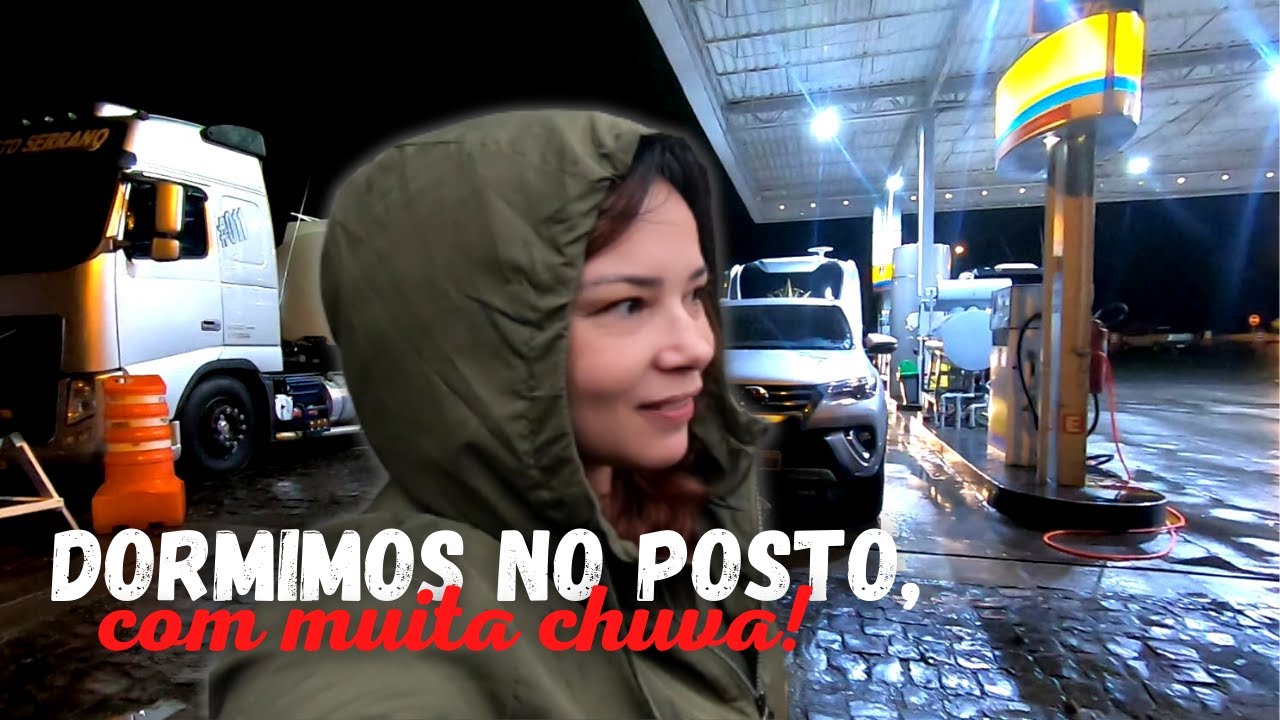 Nossa NOITE num POSTO DE COMBUSTÍVEL - Dormimos entre gigantes I Jean Strauch e Adriana Strauch