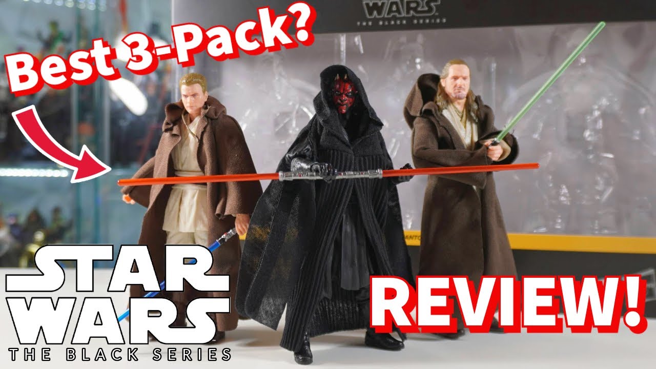 Star Wars The Black Series: Qui-Gon Jinn, Obi-Wan Kenobi, Darth Maul 3-Pack Review!