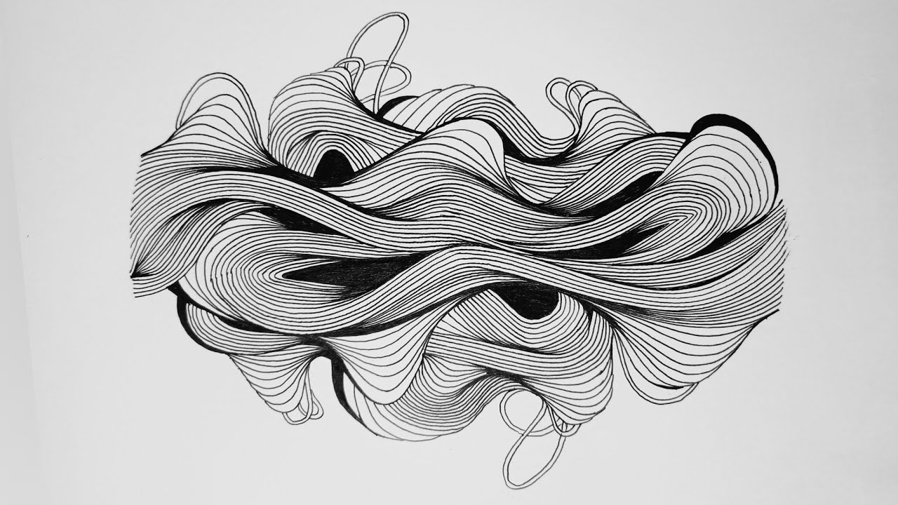 Freestyle Wavy fine line art Doodling