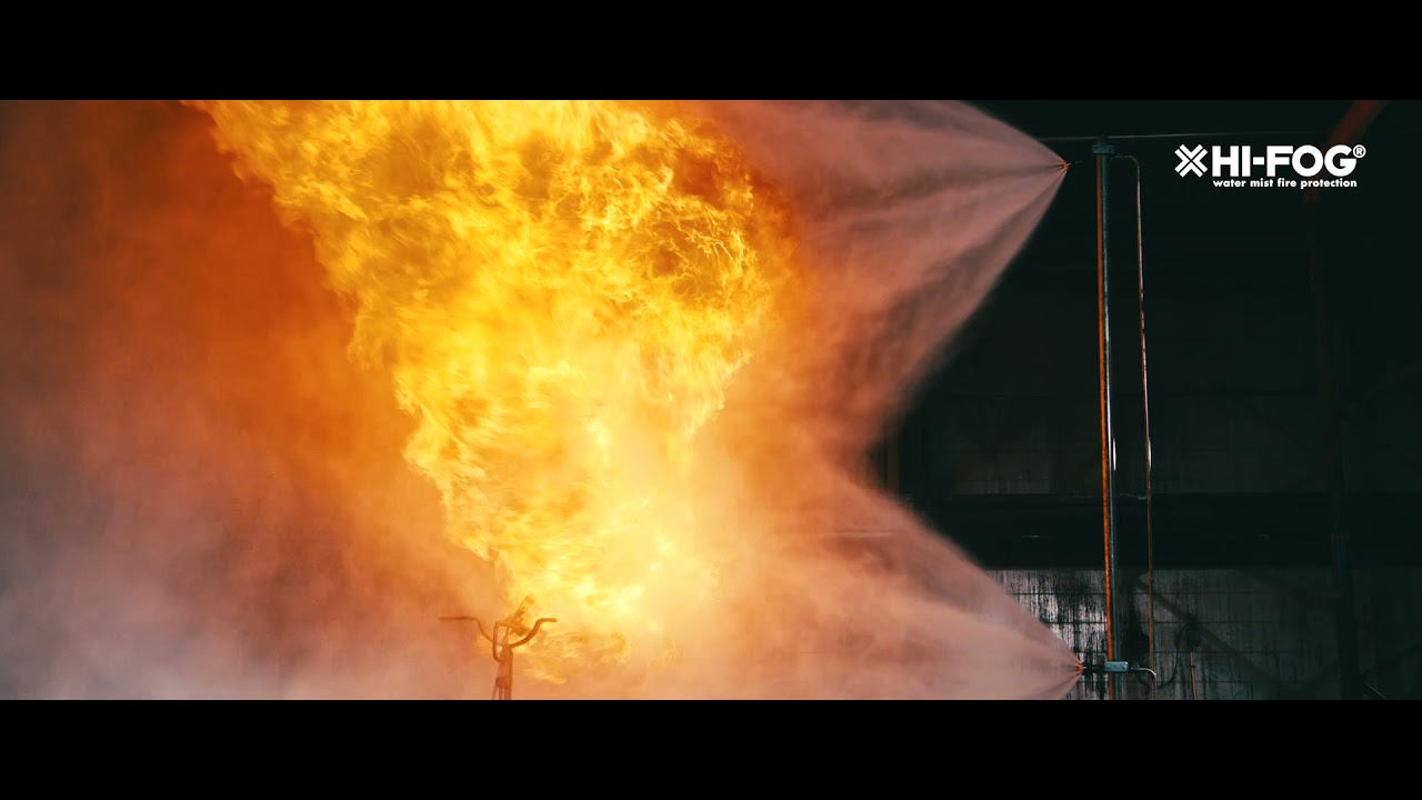Flammable liquid spray fire test with HI-FOG using side spray heads