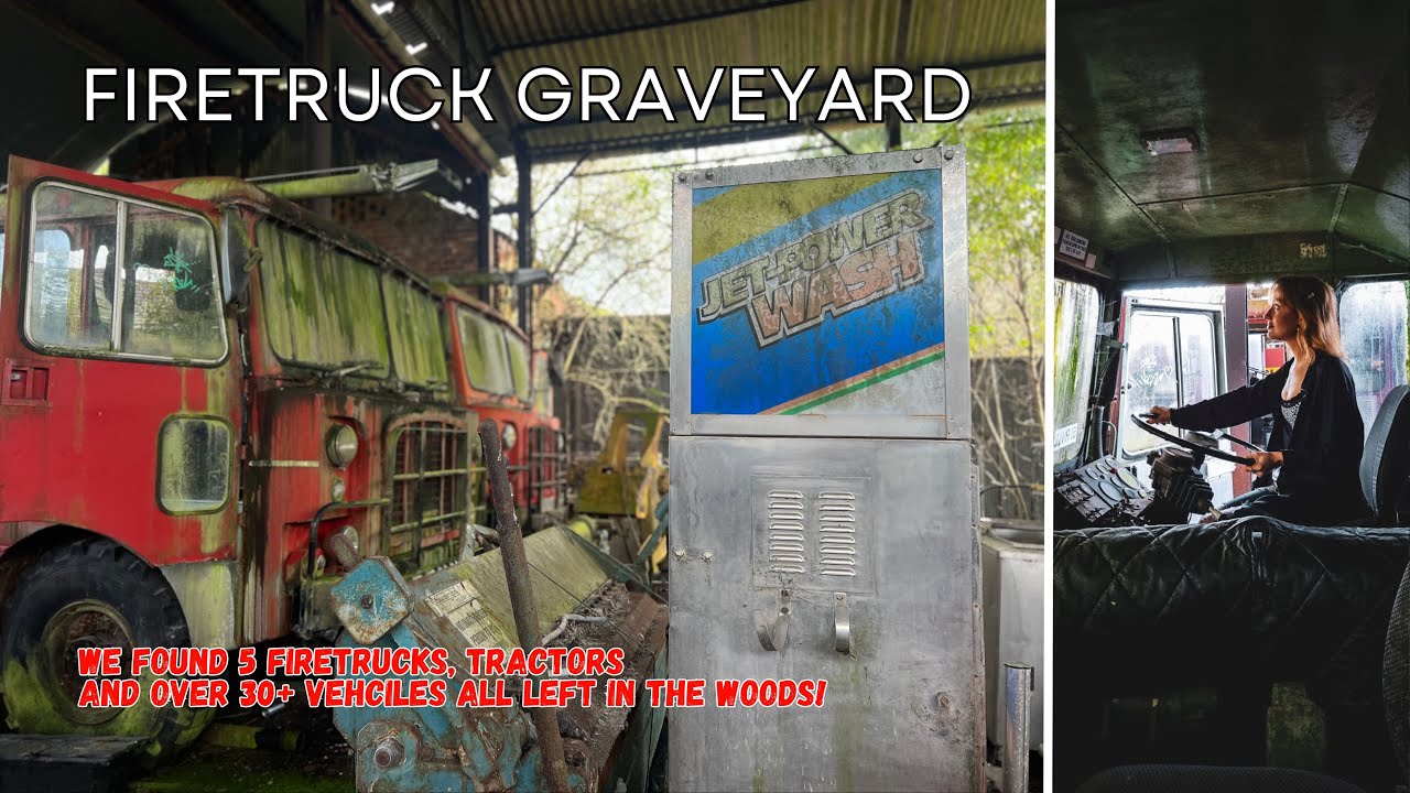 We found a WOODS FULL with FIRETRUCKS, 30+ VEHICLES & A FARM!