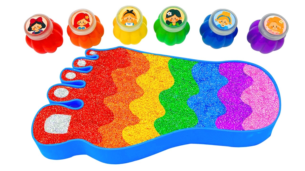 Satisfying Video | How To Make Rainbow FOOT Bathtub WITH Glitter INTO Slimes Cutting ASMR