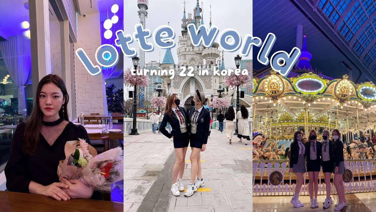 22 bday vlog: lotte world & trying on korean school uniforms |감성교복 @happylotteworld