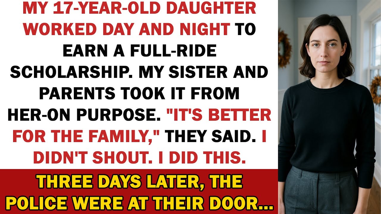 My daughter worked day and night to earn a scholarship but my sister and parents made her lose it.