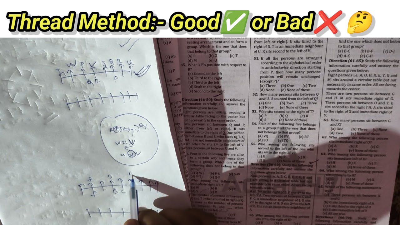Thread Method Good or Bad🤔 || Puzzles and Seating Arrangement|| Reasoning||