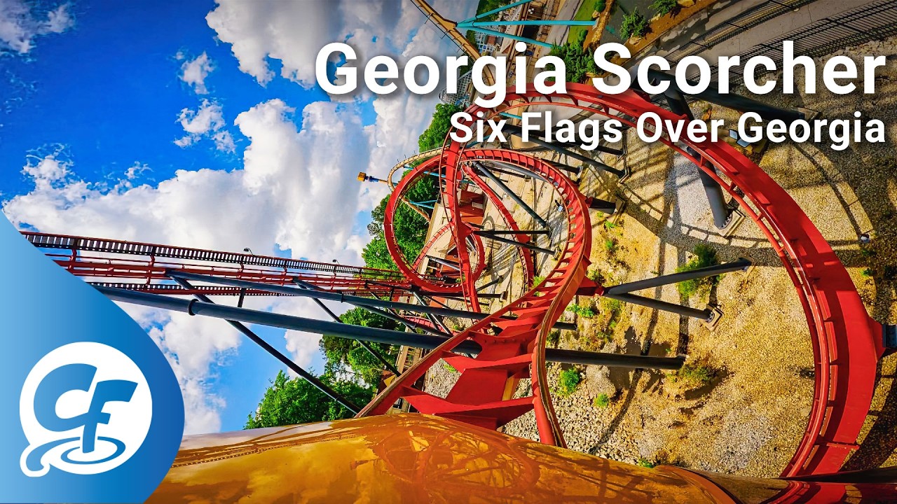 Georgia Scorcher front seat on-ride 5K POV @60fps Six Flags Over Georgia