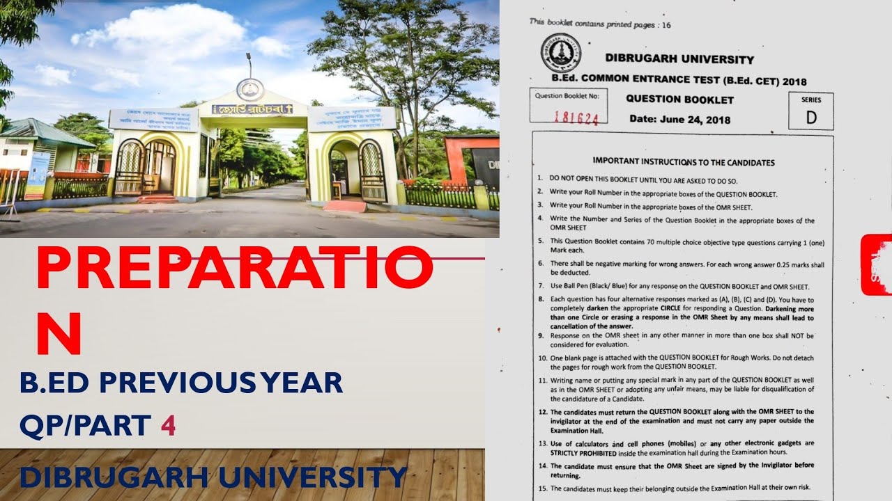 Previous year b.ed entrance QP/part 4