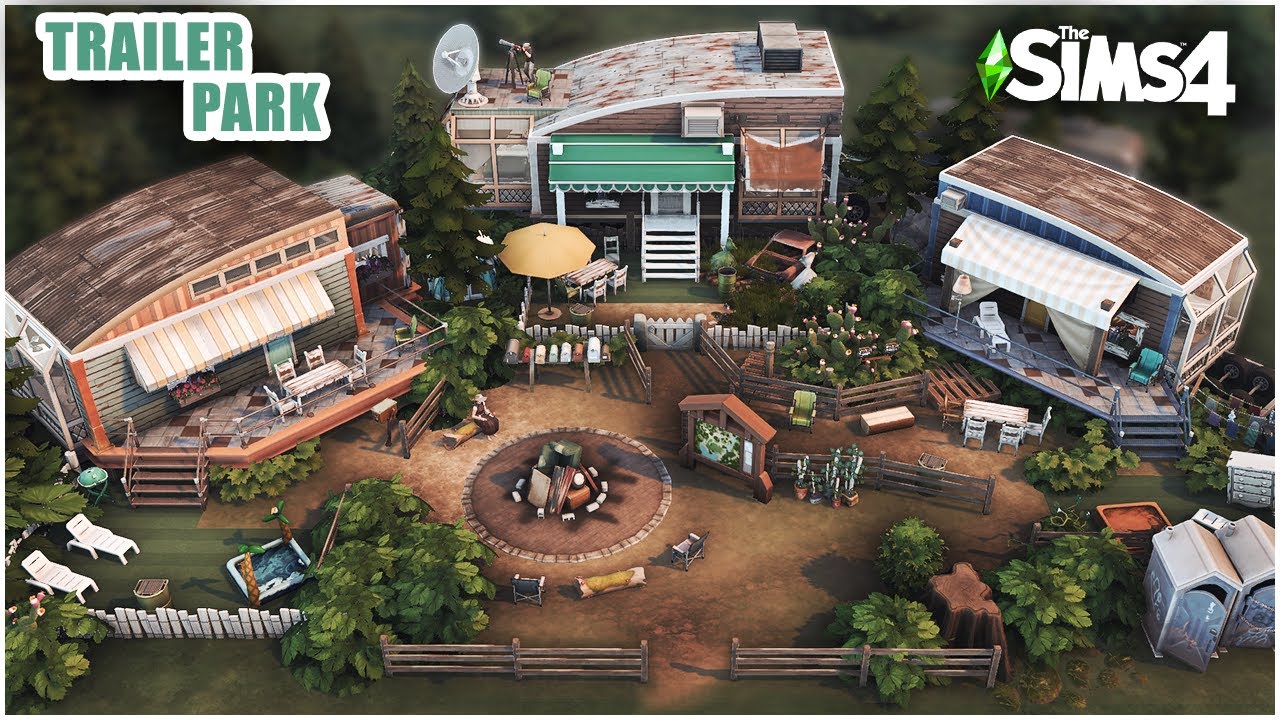 TRAILER PARK: Sims 4 Werewolves 🐺 [No CC] - Speed Build | Kate Emerald