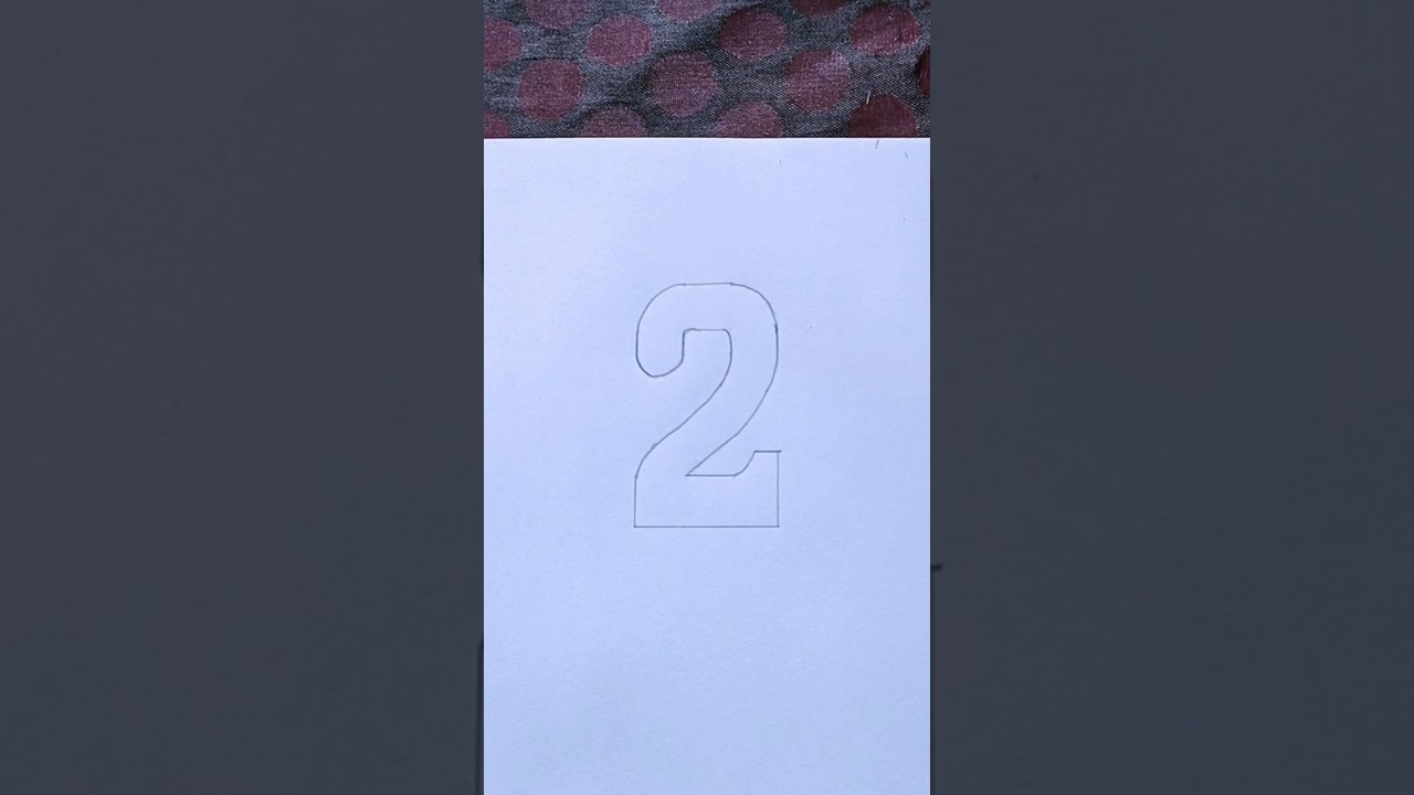 How To Draw 2D Number 2 easy #viral #art #shorts