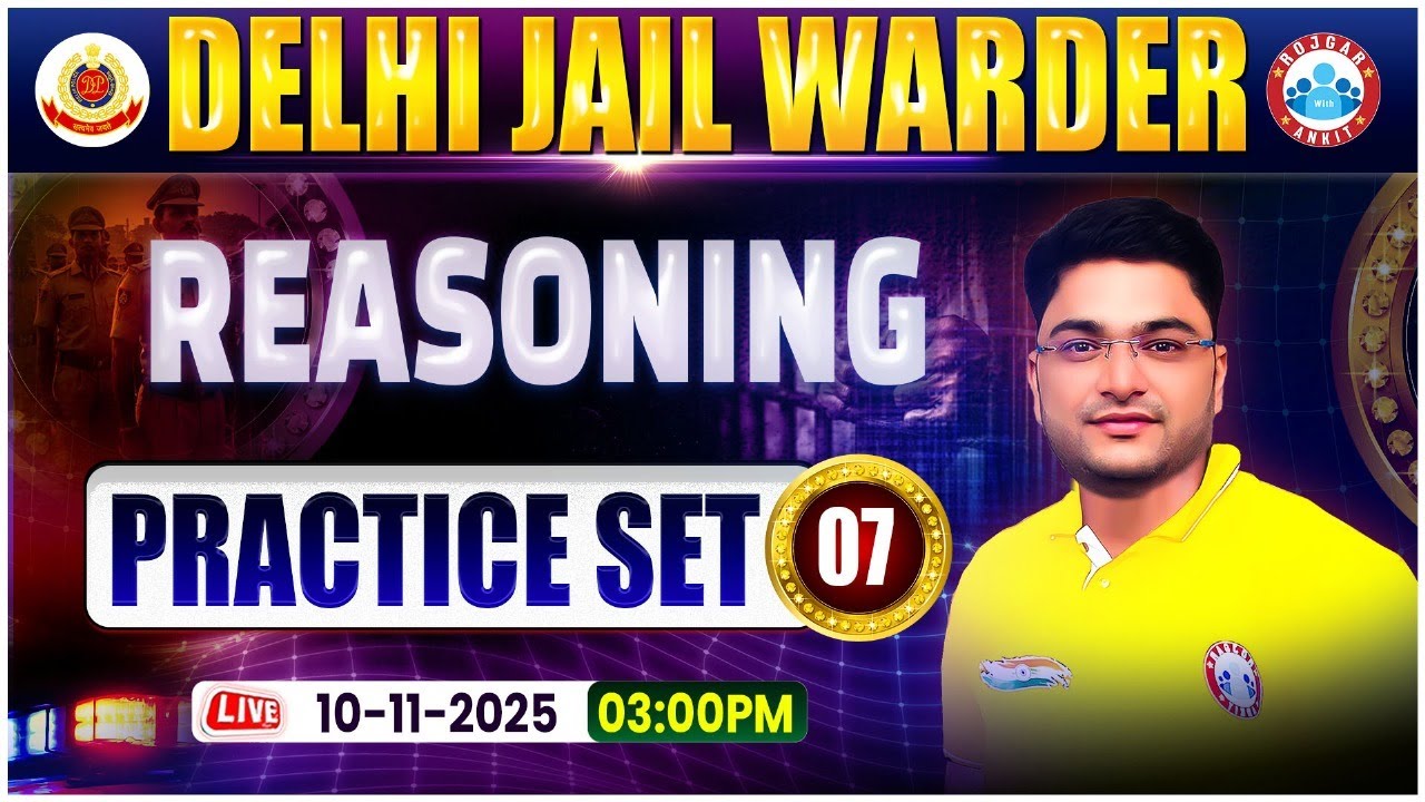 DSSSB Jail Warder Reasoning Classes | Delhi Jail Warder Reasoning Practice Set 07 | Reasoning MCQs