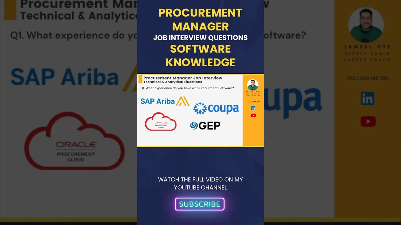 PROCUREMENT MANAGER JOB INTERVIEW #procurement #procurementmanager&nbsp;#sapariba #coupa #oracle #gep