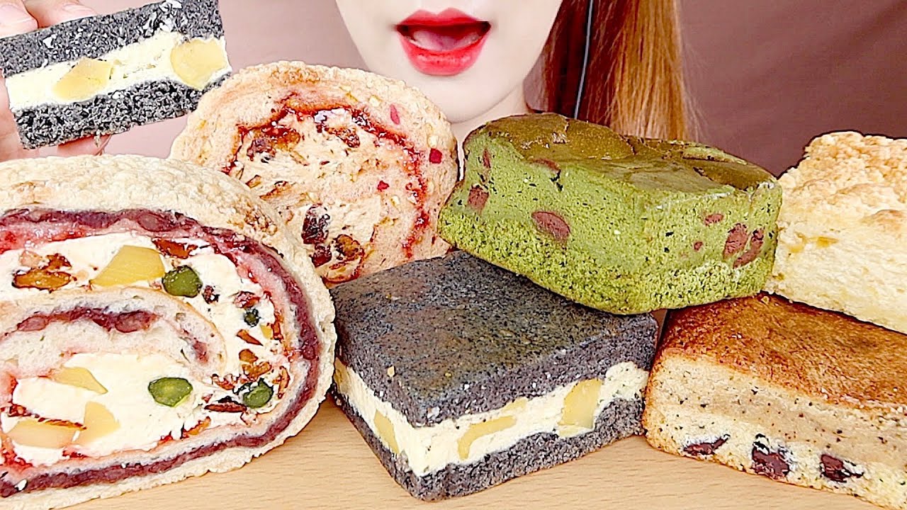 ASMR 투떰즈업 맘모롤, 견과롤, 꾸덕바 먹방 MAMMOTH BREADS MUKBANG eating sounds