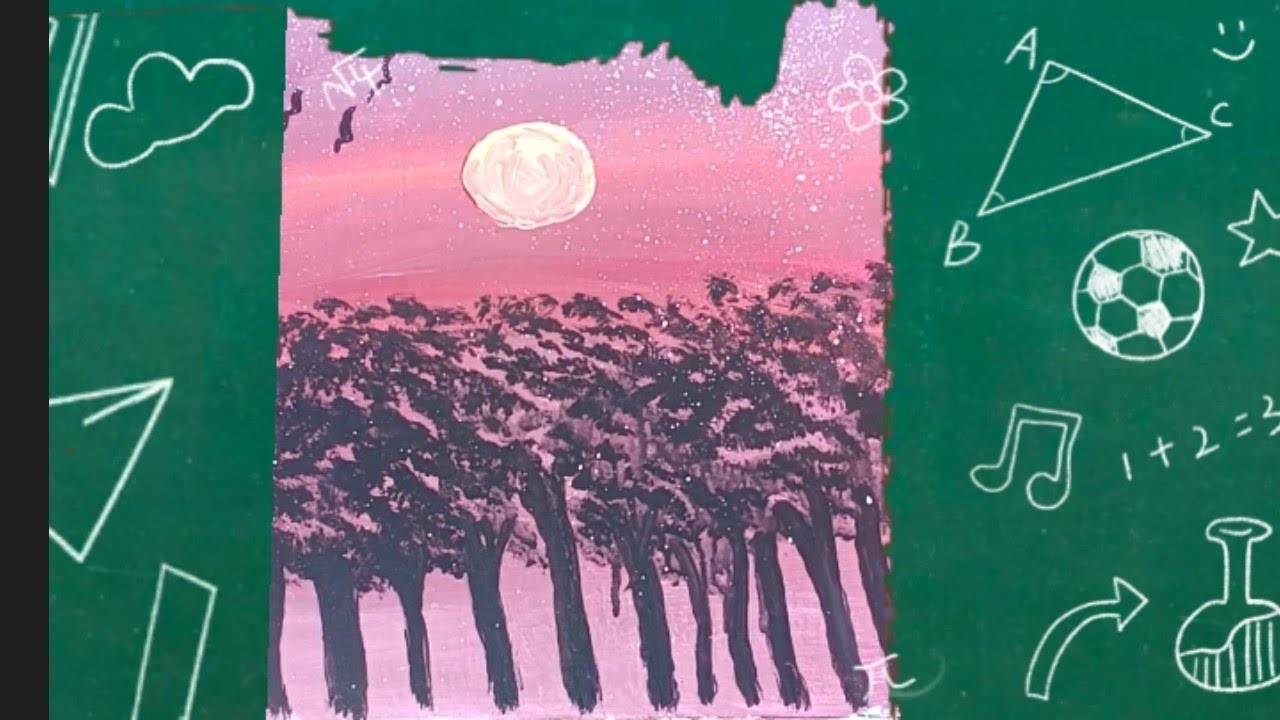 moonlight painting by M/J artist night sencery #artdrawing #paintingtutorial #changeyourmind #nature