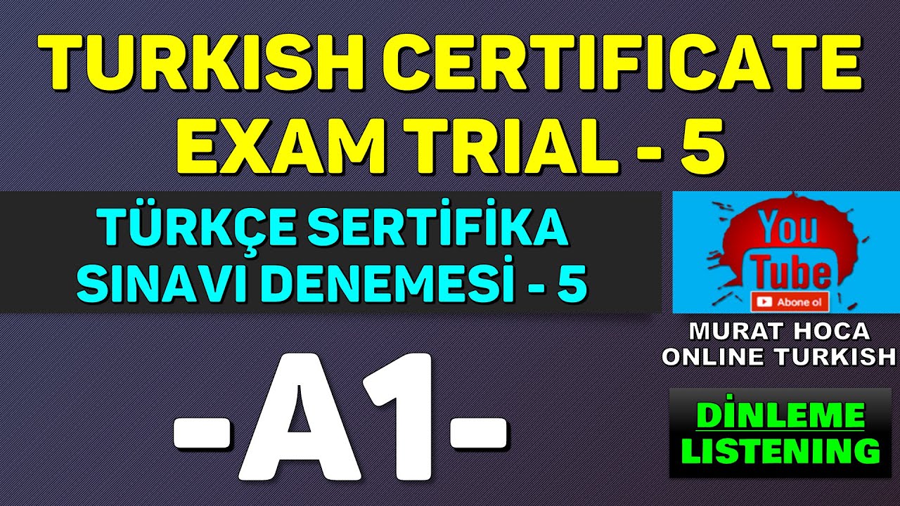 A1 Turkish Exam Listening - Türkçe Dersi İçin Arayınız - A1 Türkçe Sınavı Dinleme - TÖMER SINAVI