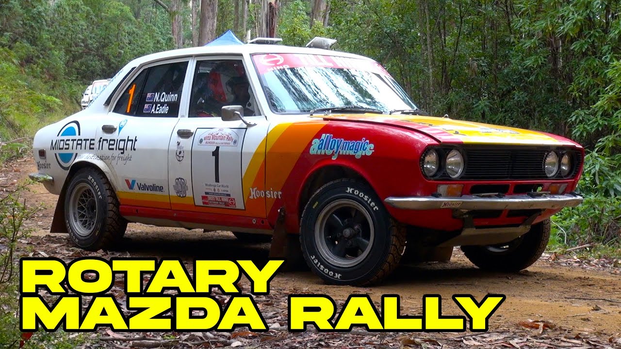 Awesome Footage throwing a Mazda RX2 down rally dirt stages