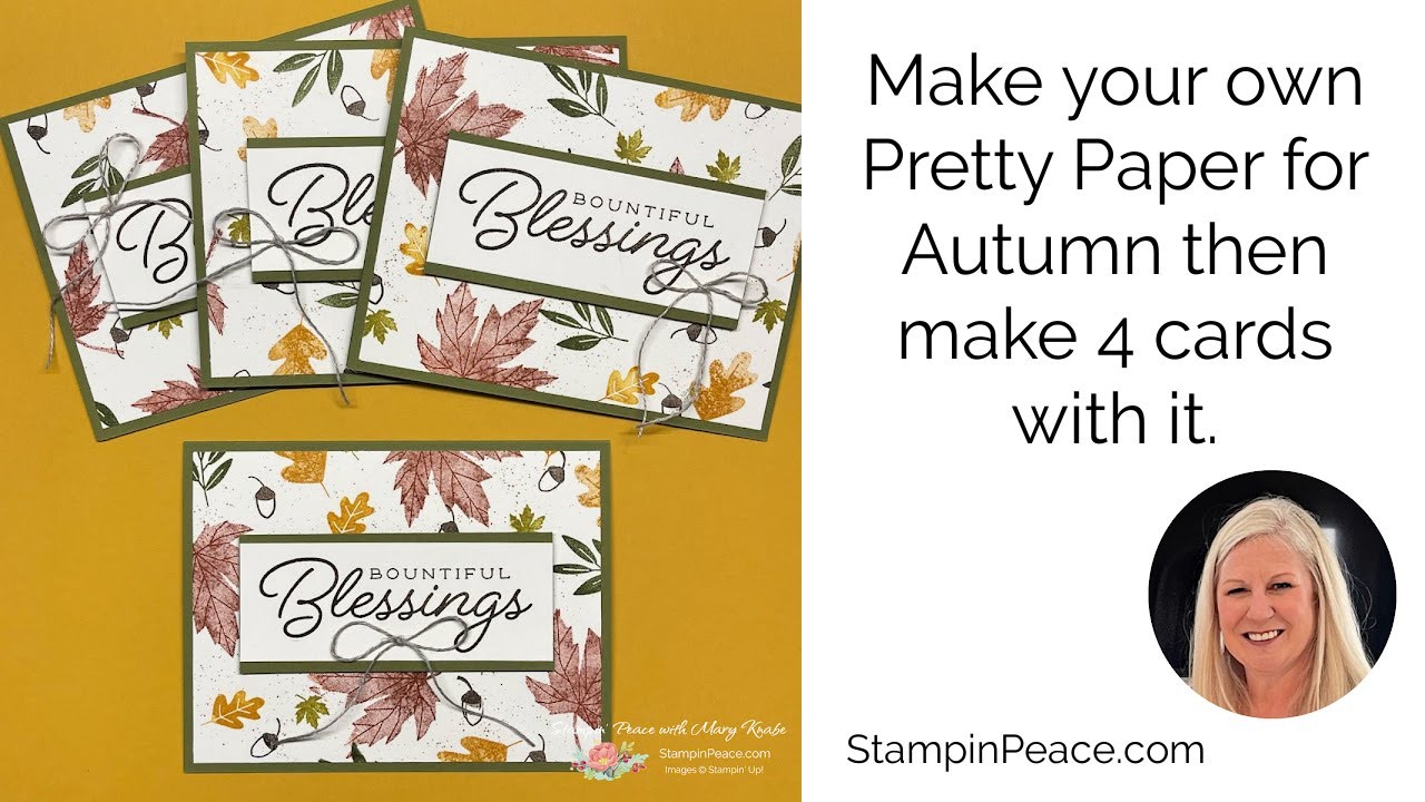 Stamp your own pretty paper then use it to make 4 cards.