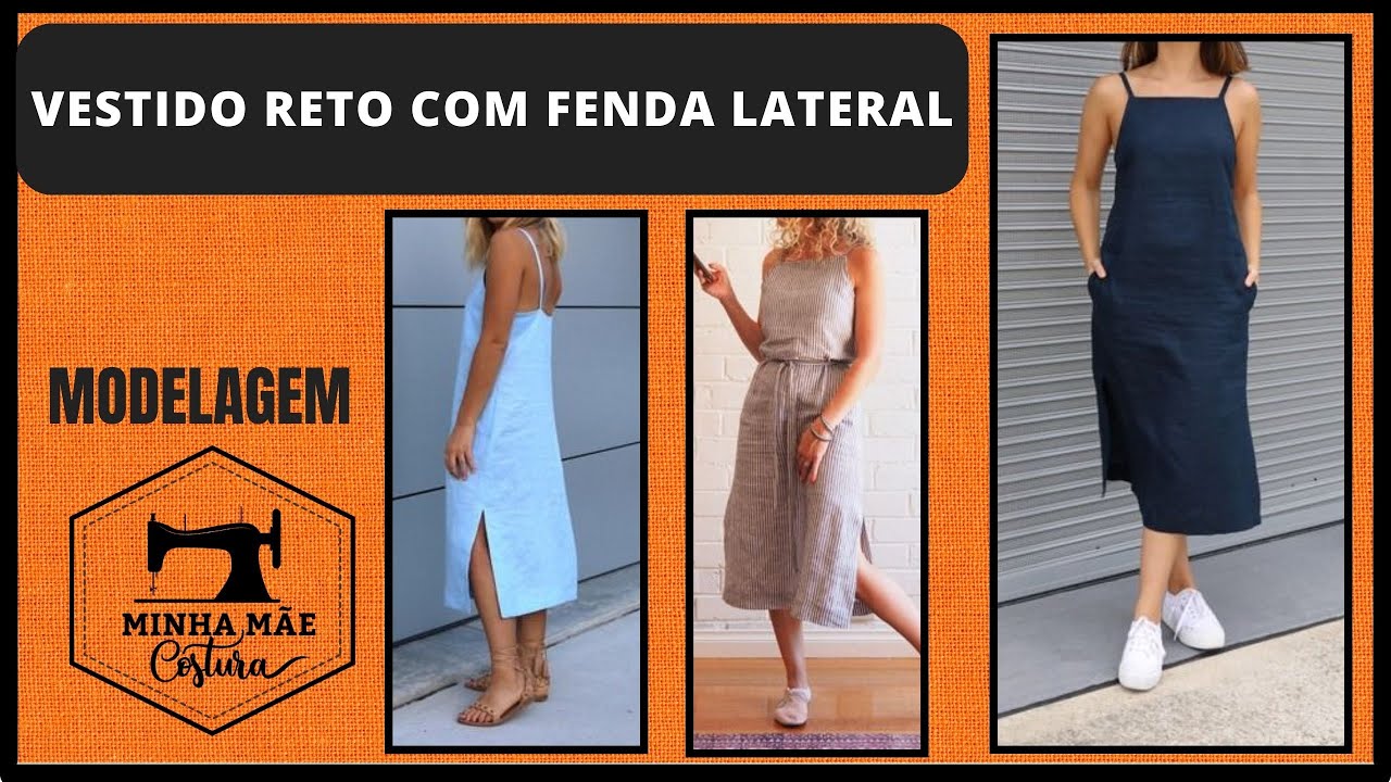 VESTIDO RETO COM FENDA LATERAL - PASSO A PASSO DA MODELAGEM