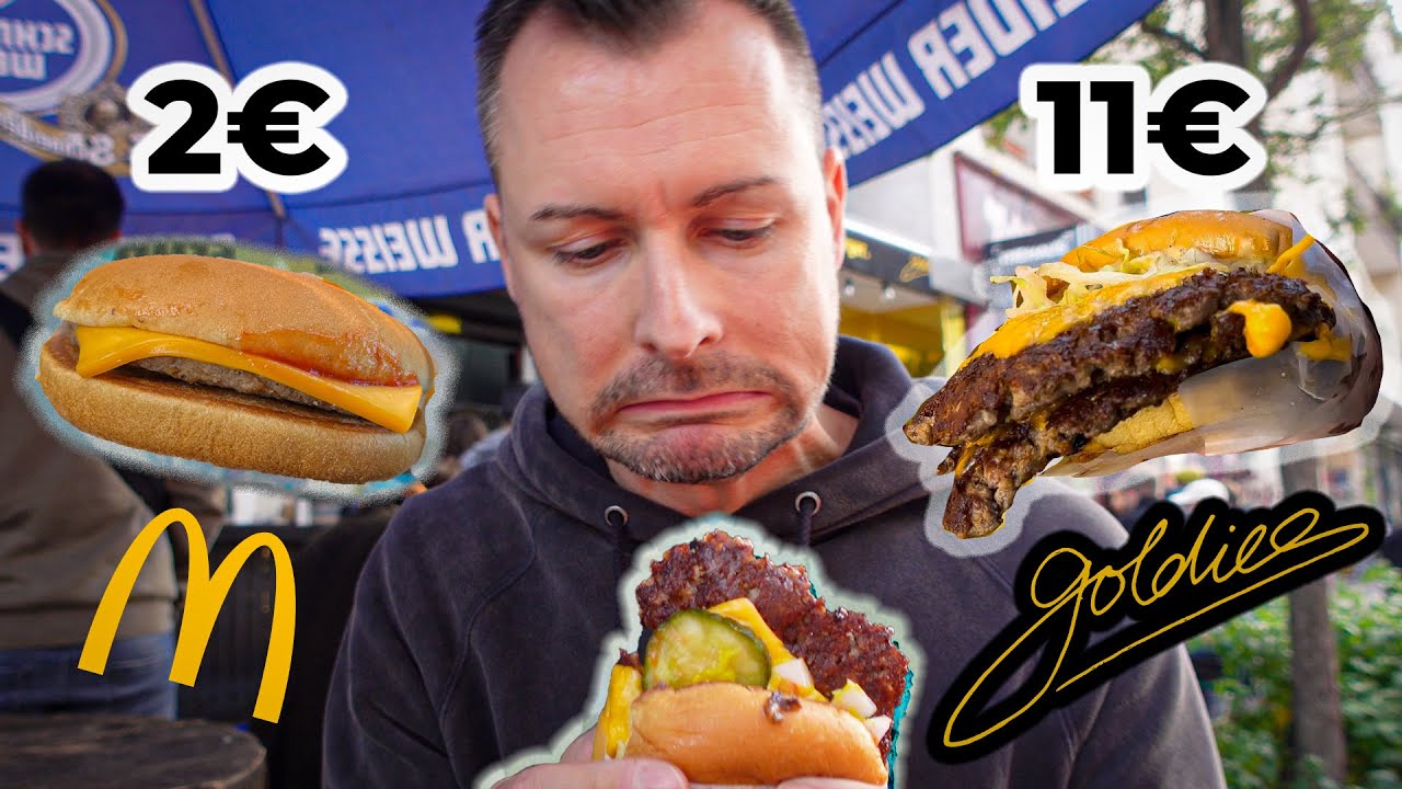 2&euro; vs. 6&euro; vs. 11&euro; BURGER in Berlin | goldies Smashburger vs. Mcdonald's Cheeseburger 🍔🤯🤔
