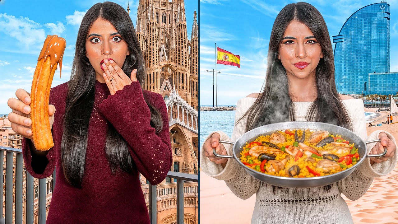 جربت أشهر الأكلات الأسبانية على الانترنت 🇪🇸 | سافرت اسبانيا ✈️