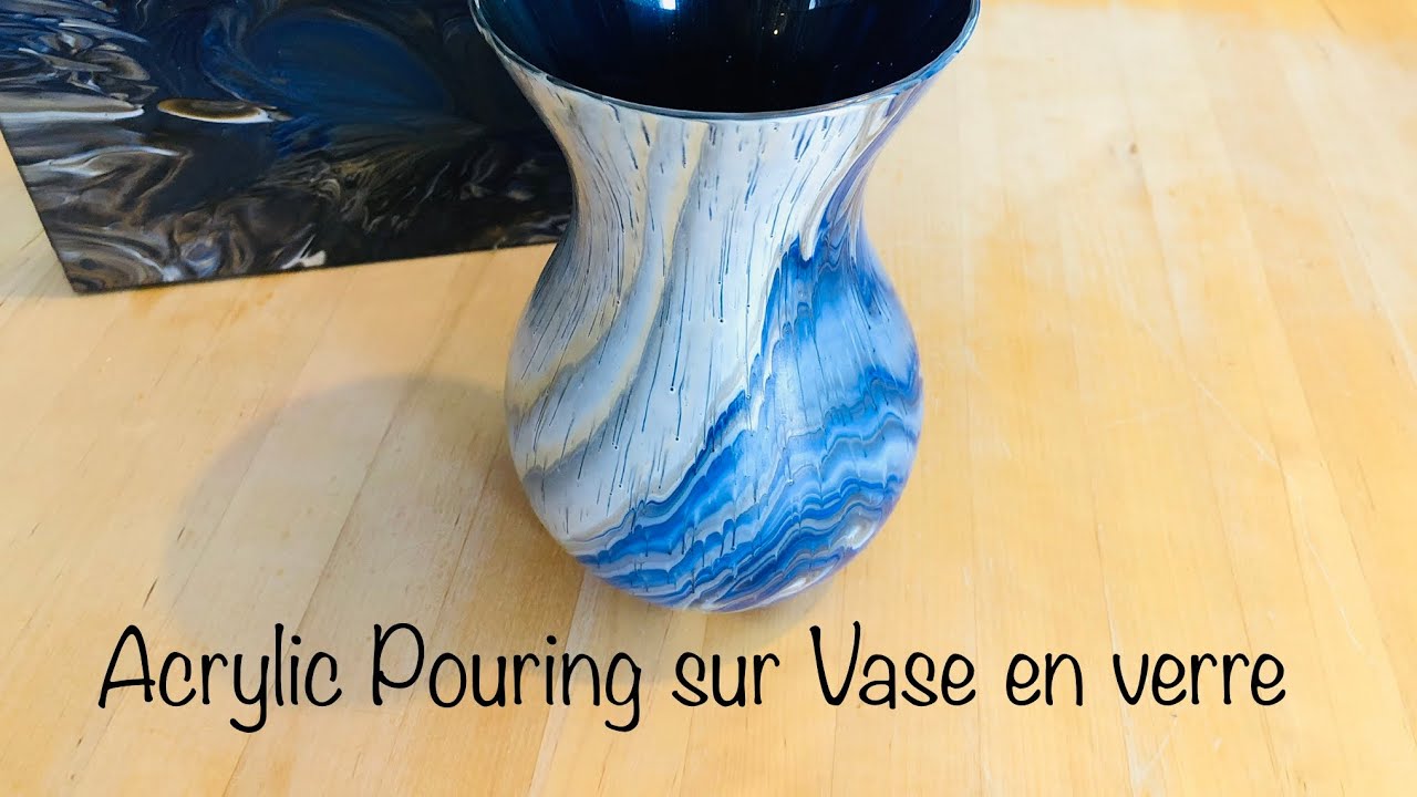 Acrylic pouring 28 - Peinture sur vase avec les produits Cléopâtre