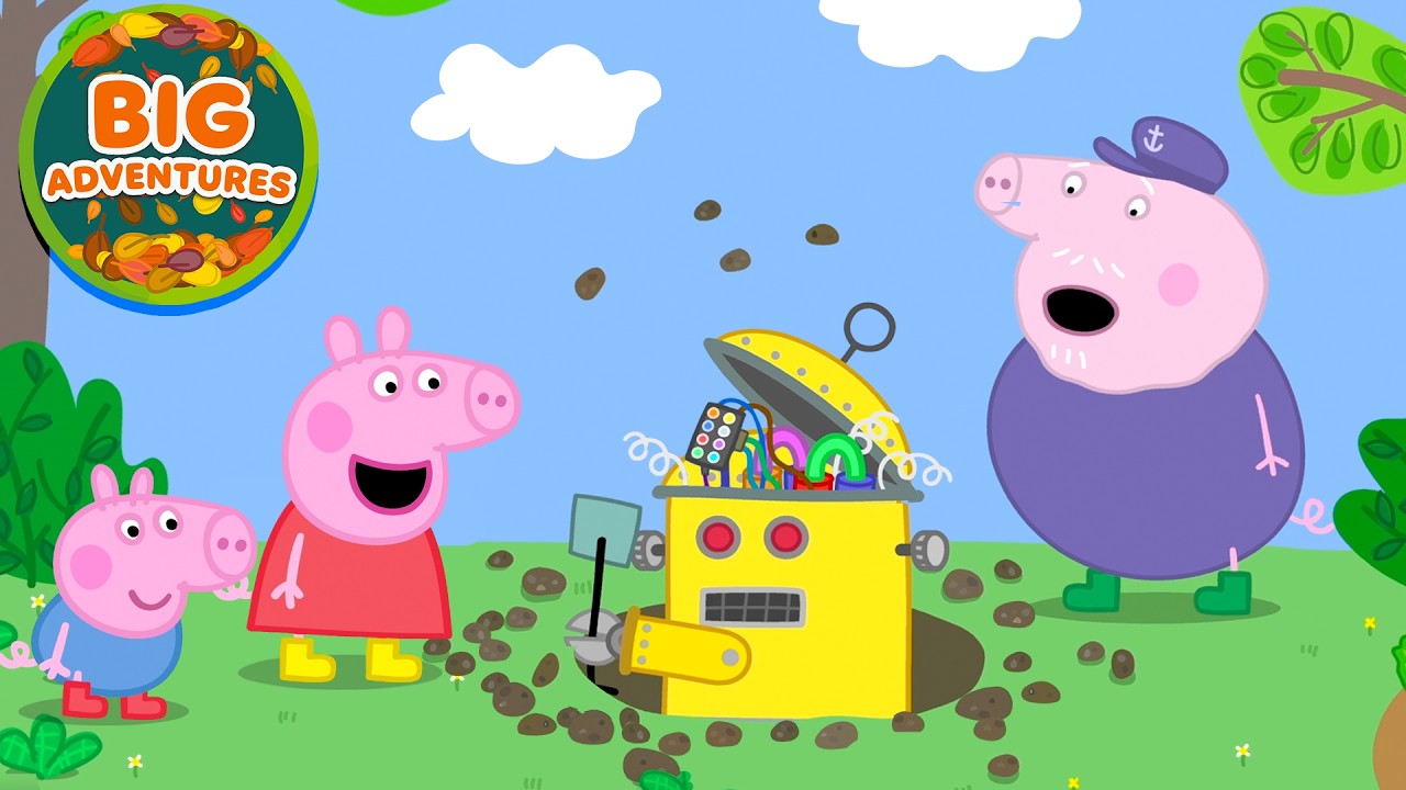 Peppa Pig Meets Grandpa Pig's New ROBOT! 🤖 Outdoor Adventures | Full Episodes | Cartoon | 49 Minutes